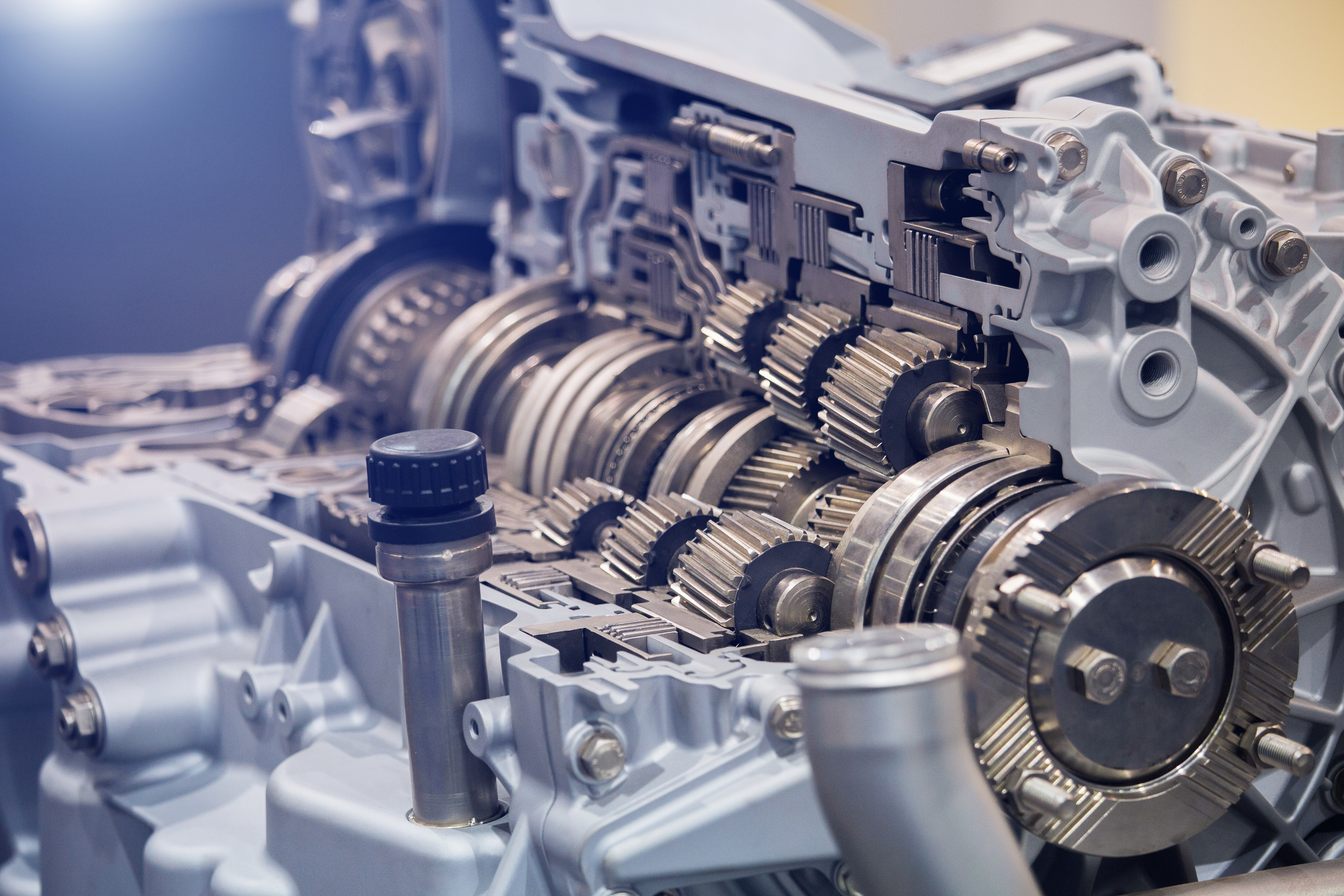 Transmission gears cut-away — precision engineering